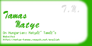 tamas matye business card